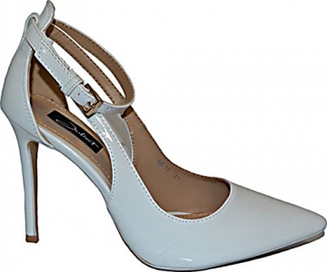 Damen Pumps Spitze High Heels Schuhe Lack Glitzer Elegant Peep-Toes Hochzeit Stiletto Party Pumps Größe 38, Farbe Weiss - 1