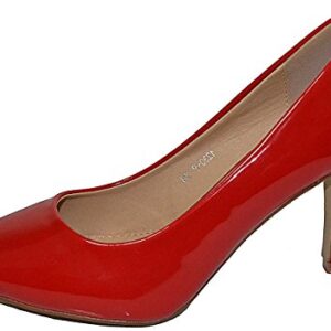 Damen Pumps Spitze Pastell High Heels Schuhe Lack Glitzer Elegant Peep-Toes Hochzeit Größe 39, Farbe Rot - 1