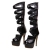 Oasap Women Sexy Black Strappy Zippered Platform High Heel PU Stiletto Sandals - 4