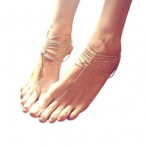 Tinksky Barfuß Sandale Frauen Mädchen Tassel Style Fuss Schmuck Fußkette Kette - 1