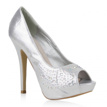 Damen Pumps High Heels - Silber